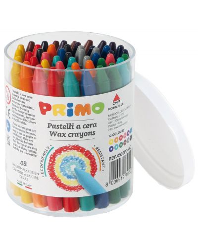 Комплект восъчни пастели Primo - 48 броя, 12 цвята - 1
