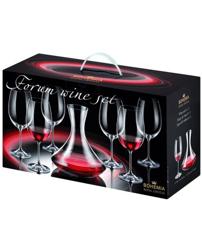 Комплект декантер и 6 чаши за вино Bohemia - Royal Crystalite, 7 части - 4