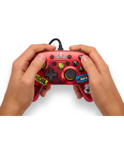 Контролер PowerA - Nano Enhanced, жичен, за Nintendo Switch, Mario Kart: Racer Red - 6