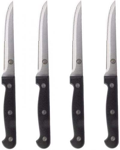 Комплект ножове за стек и пица MasterChef - 4 броя, черни/инокс - 1