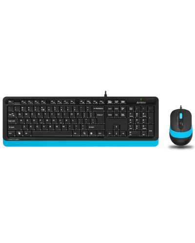 Комплект клавиатура и мишка A4tech - F1010 Fstyler, черен/син - 1