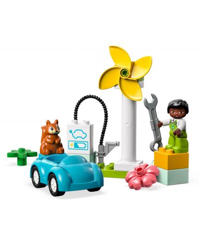 Конструктор LEGO Duplo - Въздушна турбина и електрическа кола (10985) - 2