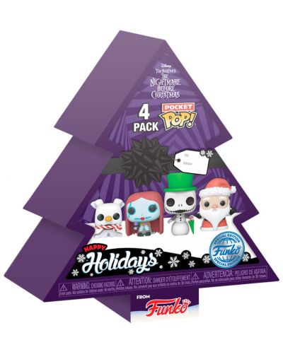 Комплект фигури Funko Pocket POP! Disney: The Nightmare Before Christmas - Happy Holidays Tree Box - 1