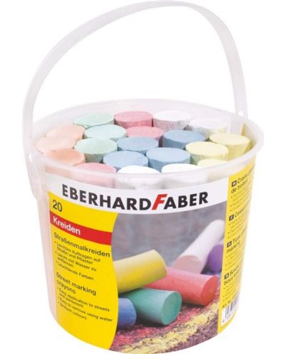 Комплект тебешири Eberhard Faber - 20 броя, в кофичка - 1
