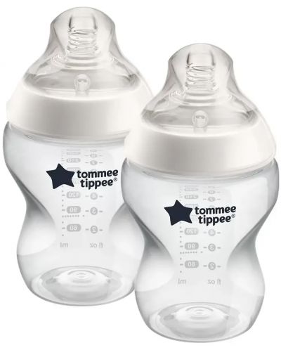 Комплект шишета Tommee Tippee - Easi Vent, 260 ml, с биберон 1 капка, 2 броя - 1