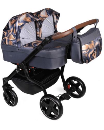 Комбинирана количка за близнаци 3в1 Dorjan - Quick Twin, тъмносива
