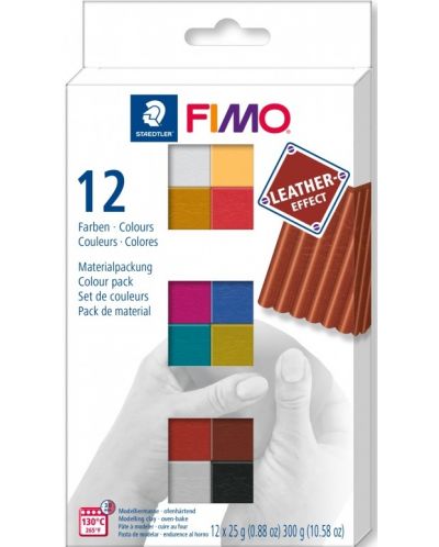 Комплет глина Staedtler Fimo Leather - 12 цвята х 25 g - 1