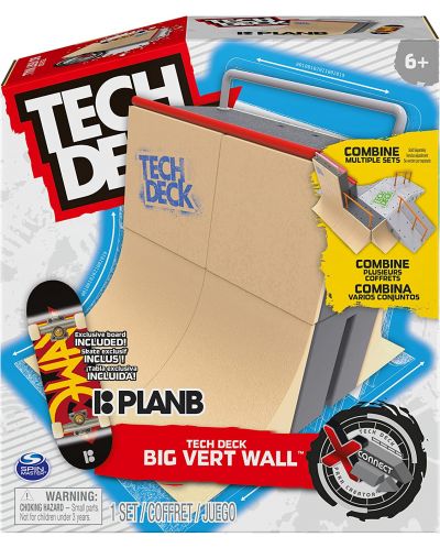 Комплект Tech Deck - Рампа и скейтборд за пръсти, Big Vert Wall - 1