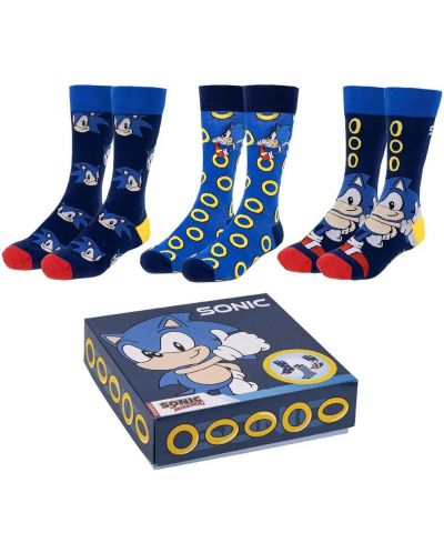 Комплект чорапи Cerda Games: Sonic the Hedgehog - Sonic, размер 36-41 - 2