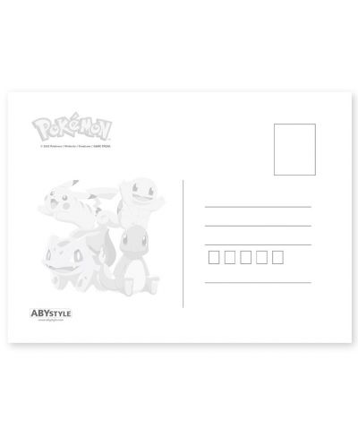Комплект пощенски картички ABYstyle Games: Pokemon - Generation 1 starters, 5 бр. - 7