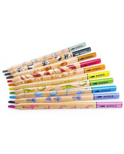 Комплект цветни моливи Kidea - Jumbo Safari, 10 цвята - 3