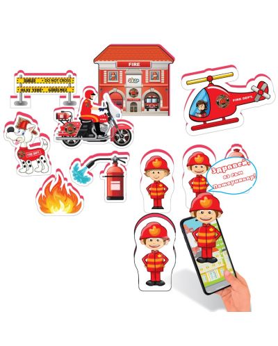Комплект говорещи играчки Jagu - Пожарна, 10 части - 2