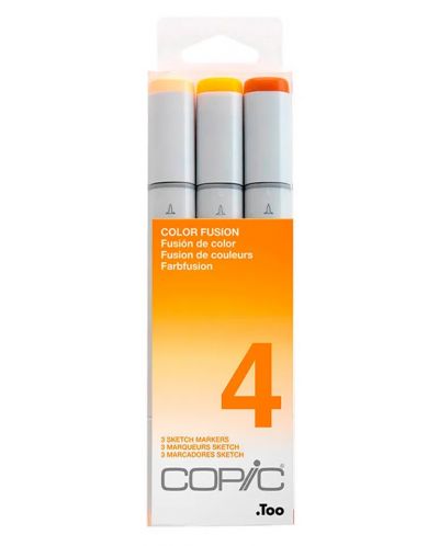 Комплект маркери Too Copic Sketch - Color Fusion 4, оранжево, 3 цвята - 1