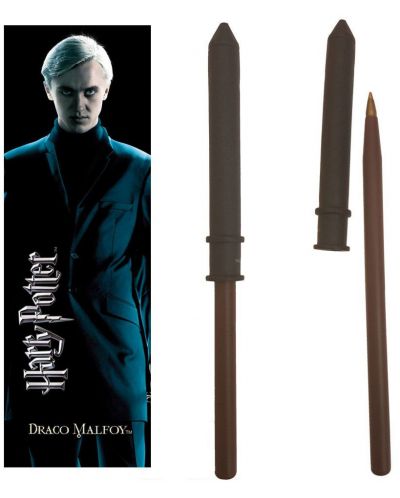 Комплект химикалка и разделител за книги The Noble Collection Movies: Harry Potter - Draco Malfoy - 1
