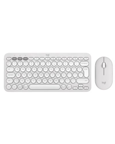 Комплект клавиатура Logitech K380s + мишка Logitech M350s, бели - 1