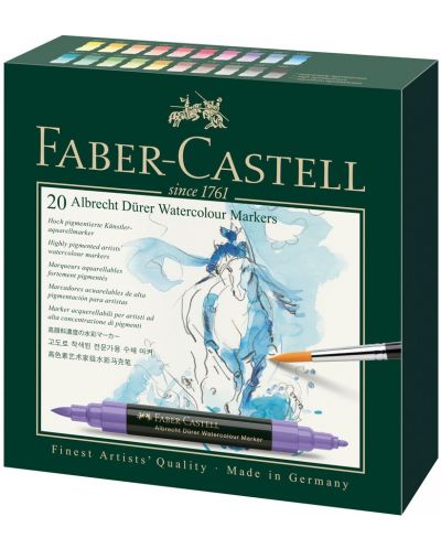 Акварелни маркери Faber-Castell Albrech Dürer - 20 цвята - 1