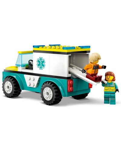 Конструктор LEGO City - Линейка за спешна помощ и сноубордист (60403) - 4