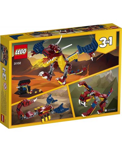 Конструктор LEGO Creator 3 в 1 - Огнен дракон (31102) - 2