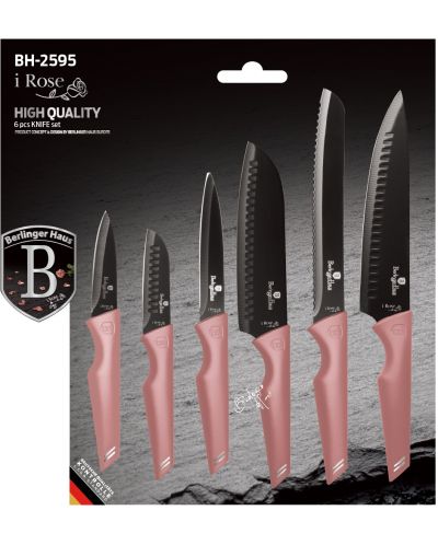 Комплект кухненски ножове Berlinger Haus - I-Rose Collection, 6 части - 2