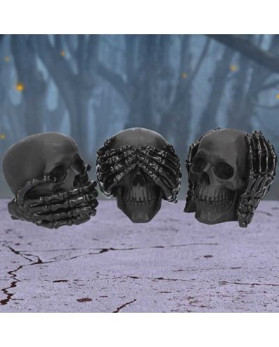 Комплект статуетки Nemesis Now Adult: Humor - Three Wise Skulls - 7