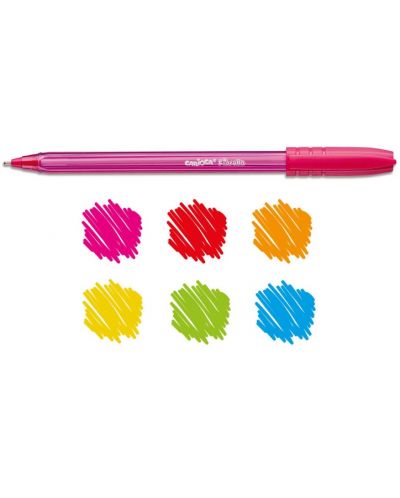 Комплект цветни химикалки Carioca - Fiorella, 6 цвята - 2