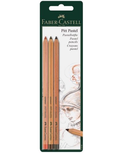 Комплект пастелни моливи Faber-Castell Pitt Pastel - 3 цвята - 1