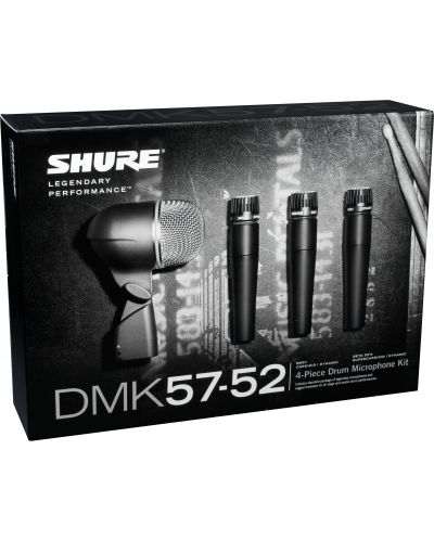 Комплект микрофони за барабани Shure - DMK57-52, черен - 3