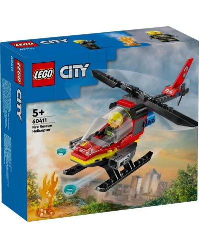 Конструктор LEGO City - Пожарен спасителен хеликоптер (60411) - 1