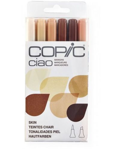 Комплект маркери Too Copic Ciao - Телесни тонове, 6 цвята - 1