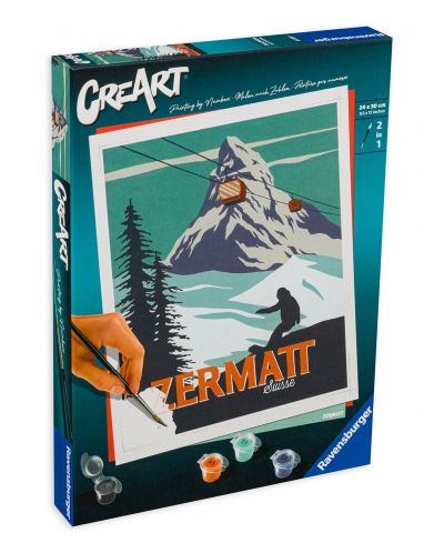 Комплект за рисуване по номера Ravensburger CreArt - Zermatt, Szwajcaria - 1