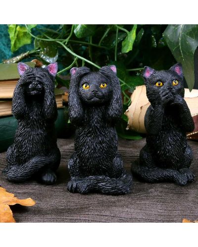 Комплект статуетки Nemesis Now Adult: Humor - Three Wise Felines, 8 cm - 5