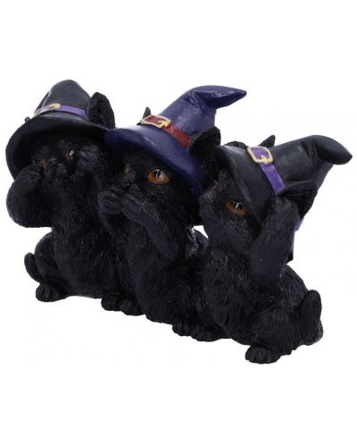 Комплект статуетки Nemesis Now Adult: Humor - Three Wise Black Cats, 11 cm - 2