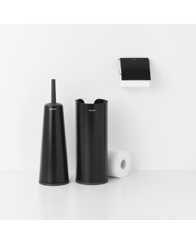 Комплект от 3 аксесоара за тоалетна Brabantia - ReNew, Matt Black - 3