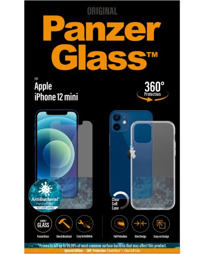 Калъф и протектор PanzerGlass - iPhone 12 mini, прозрачни - 2