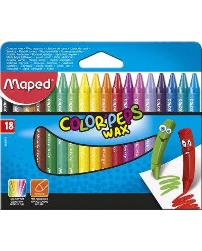 Комплект восъчни пастели Maped Color Peps, 18 цвята - 1