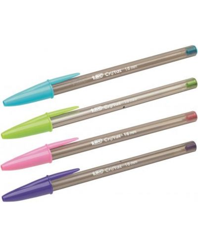 Комплект цветни химикалки BIC Cristal - Fun, 1.6 mm, 4 цвята - 2