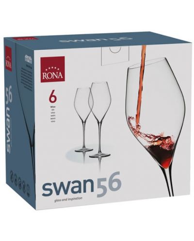 Комплект чаши за вино Rona - Swan 6650, 6 броя x 320 ml - 2