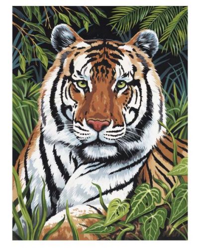Комплект за рисуване с акрилни бои Royal - Тигър, 22 х 30 cm - 1