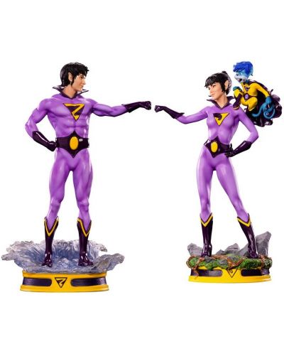 Комплект статуетки Iron Studios DC Comics: Wonder Twins - Jayna & Zan, 21-20 cm - 1