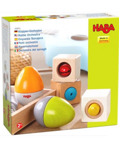Конструктор Haba - Дървени музикални яйца и кубчета, 5 части - 1