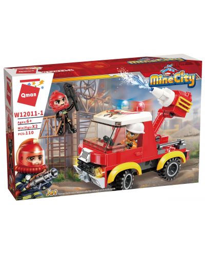 Конструктор Qman Mine City - Пожарен автомобил - 1