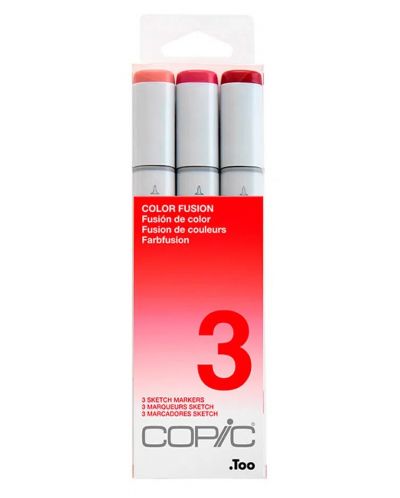 Комплект маркери Too Copic Sketch - Color Fusion 3, червено, 3 цвята - 1