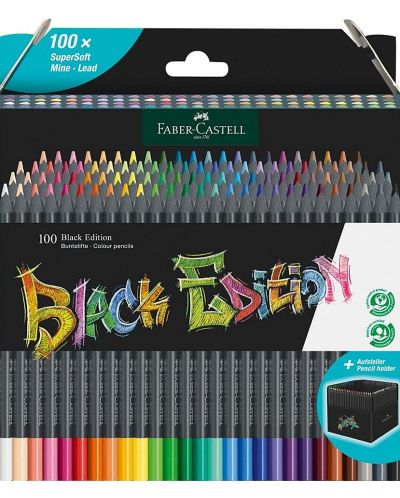 Комплект моливи Faber-Castell Black Edition - 100 цвята - 1
