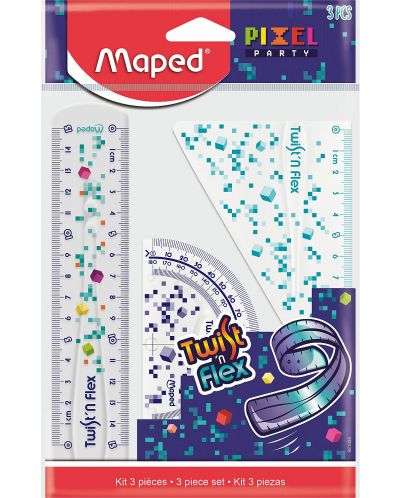 Комплект чертожни пособия Maped Pixel Party - 3 части - 1