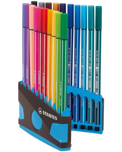 Комплект флумастери Stabilo Pen 68 - 20 цвята, в светлосиня кутия - 3