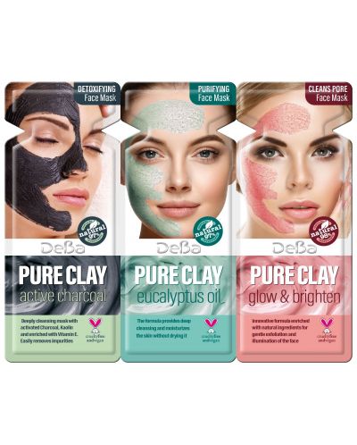 Deva Комплект маски за лице Pure Clay Mix, 3 x 7 ml - 1