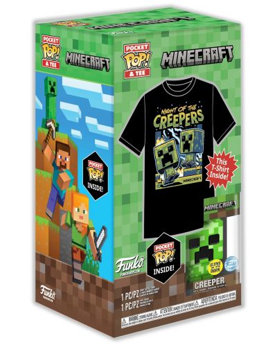 Комплект Funko POP! Collector's Box: Games - Minecraft - Blue Creeper (Glows in the Dark) - 5
