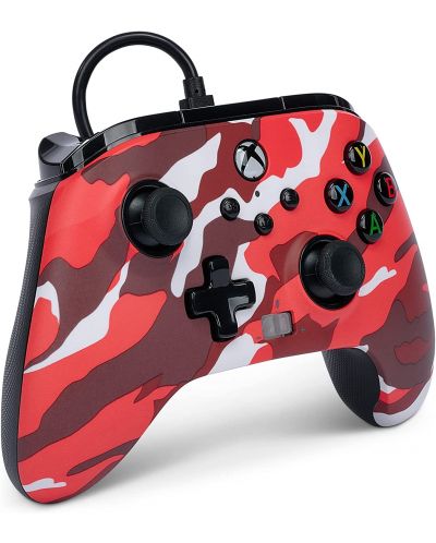 Контролер PowerA - Enhanced, жичен, за Xbox One/Series X/S, Red Camo - 2