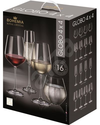 Комплект чаши Bohemia - Royal & Crystalite Globo, 16 части - 6