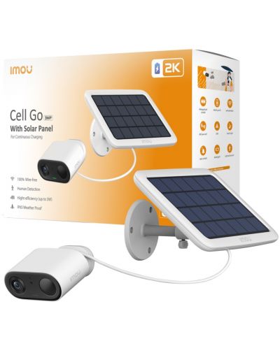 Комплект камера и соларен панел Imou - Cell Go, 98°, бели - 5